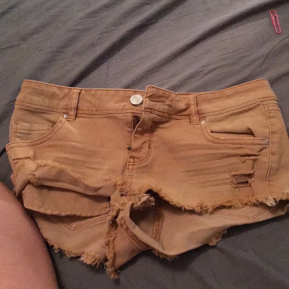Refuge Tan Jean Shorts